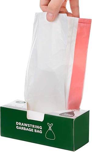 Miniatura 4 de Magesh - Bolsas de basura pequeñas con cordón, bolsas de basura para cocina de 4 galones, color blanco, 30 unidades