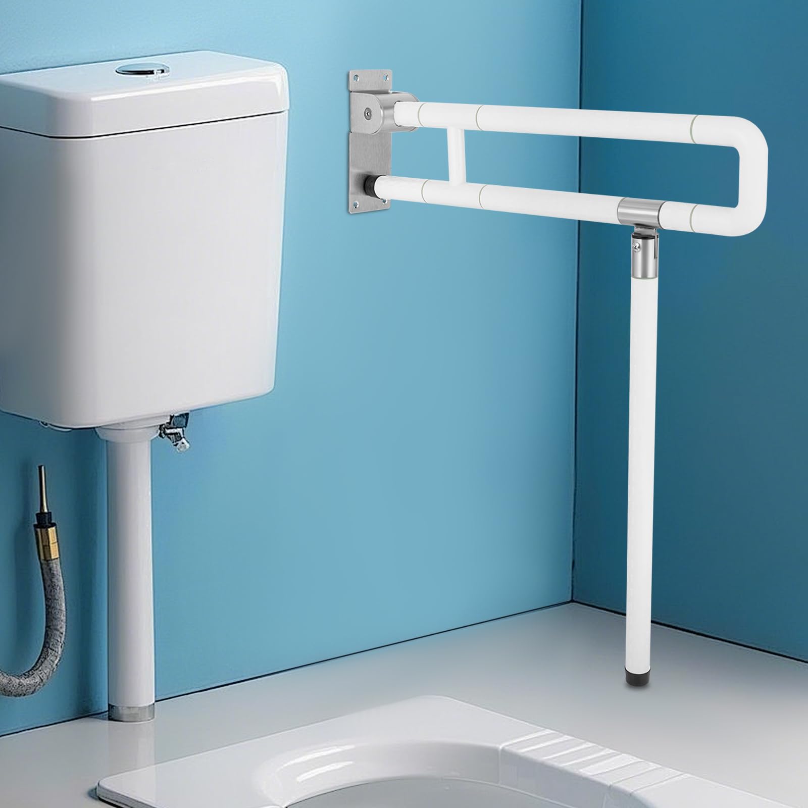 Asidero para aseo de elevación, 70 x 60 cm, mango de soporte de pared para discapacitados, plegable, antideslizante, mango de seguridad para personas mayores, hasta 100 kg