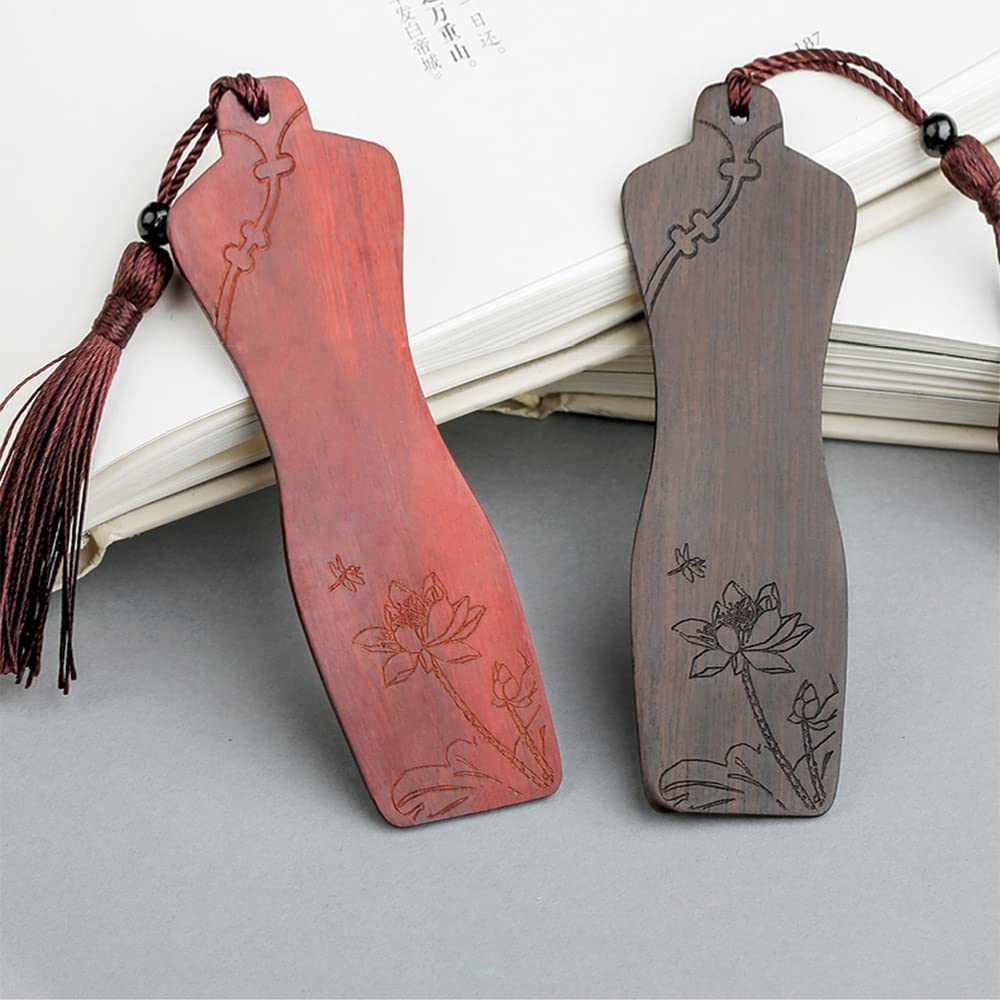 2pcs handgefertigte hölzerne Lesezeichen Geschenkbox Set natürliche Geschnitzte Lesezeichen einzigartige Lesezeichen Schöne Geschenk für jeden Leser
