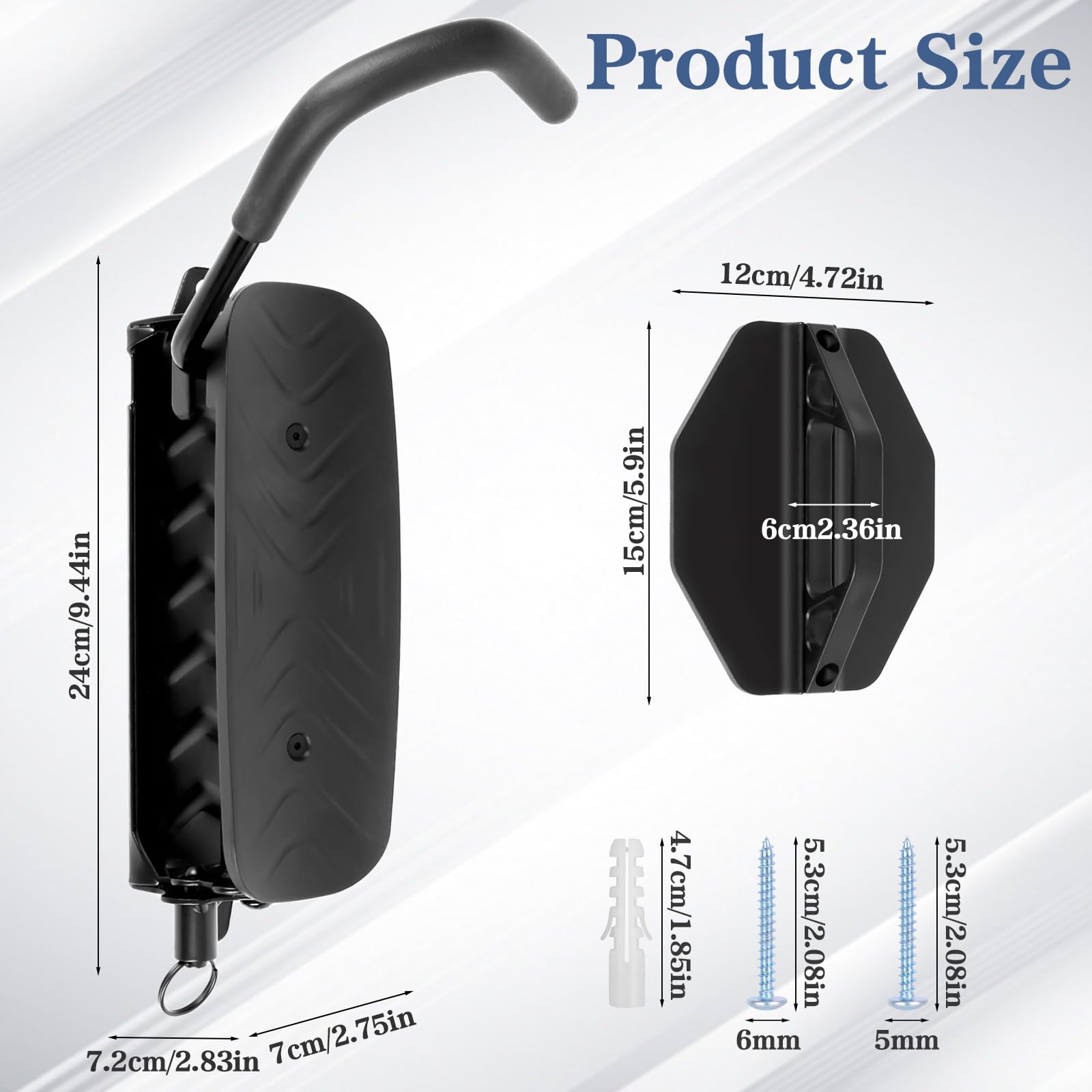 Supporto Parete Bicicletta Verticalmente Girevole Portata 30kg Gancio Bici Muro per Garage MTB