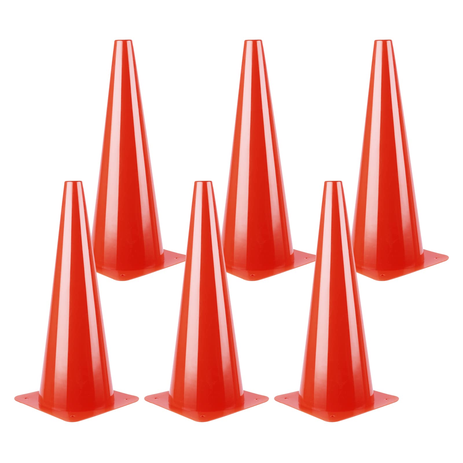 18 Inch Traffic Cones,6 Pack,Safety Hazard Caution Cone Road Street
