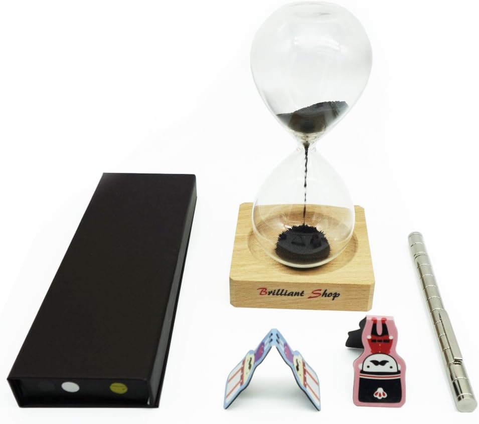 Brilliant Shop Birthday gift sets Magnetic Pen Magnetic Hourglass and 2 Magnetic bookmarks (Silver)