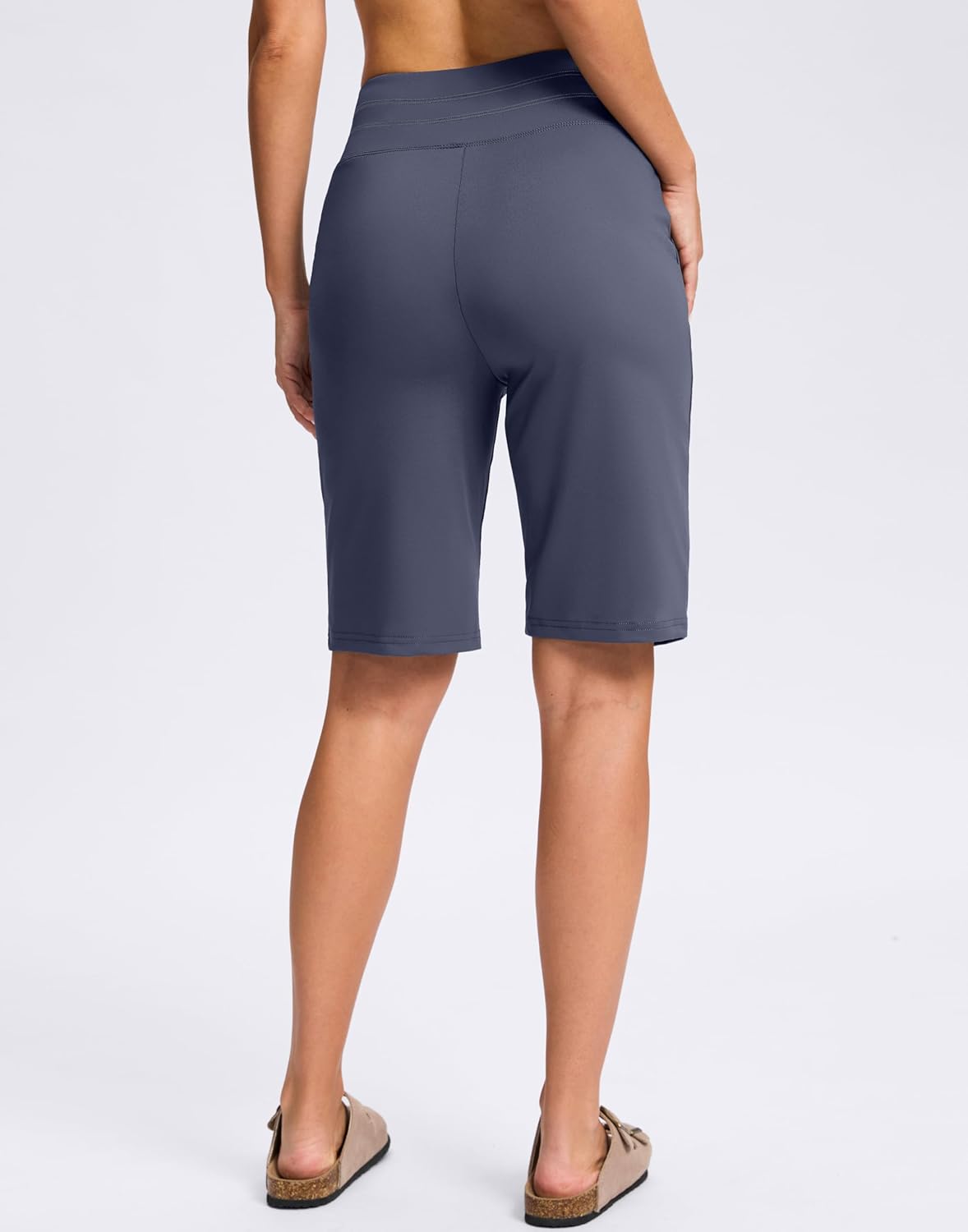 G GRADUAL Bermuda Shorts for Women with Pockets 10" Knee Length Womens High Waisted Long Shorts for Walking Athletic Workout - Image 3