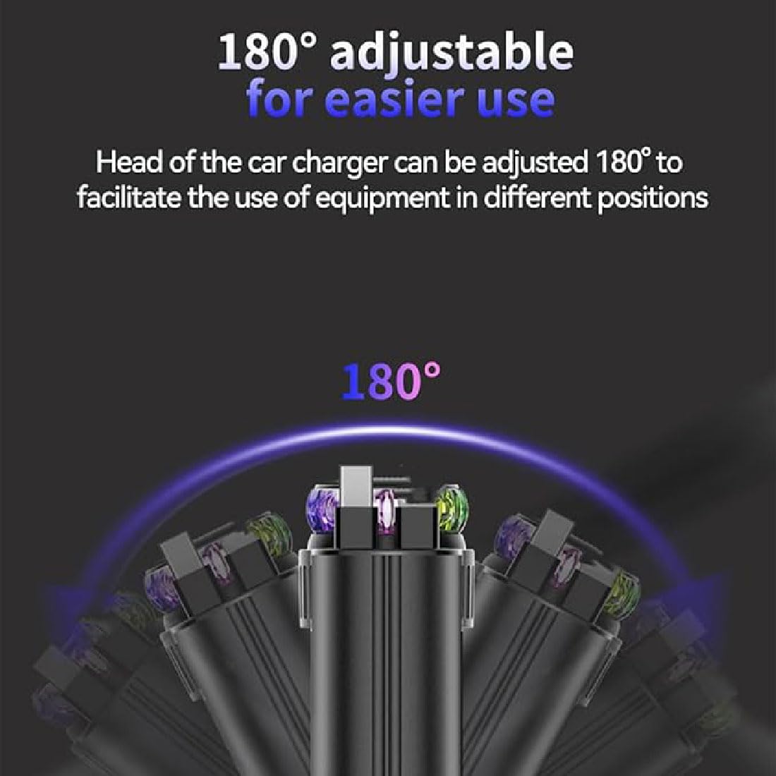 GUSHE Aroma Starlight Car Charger, Chargeur Voiture 5 en 1 USB C à Charge Ultra Rapide, Rétractable avec aromathérapie et lumière des étoiles