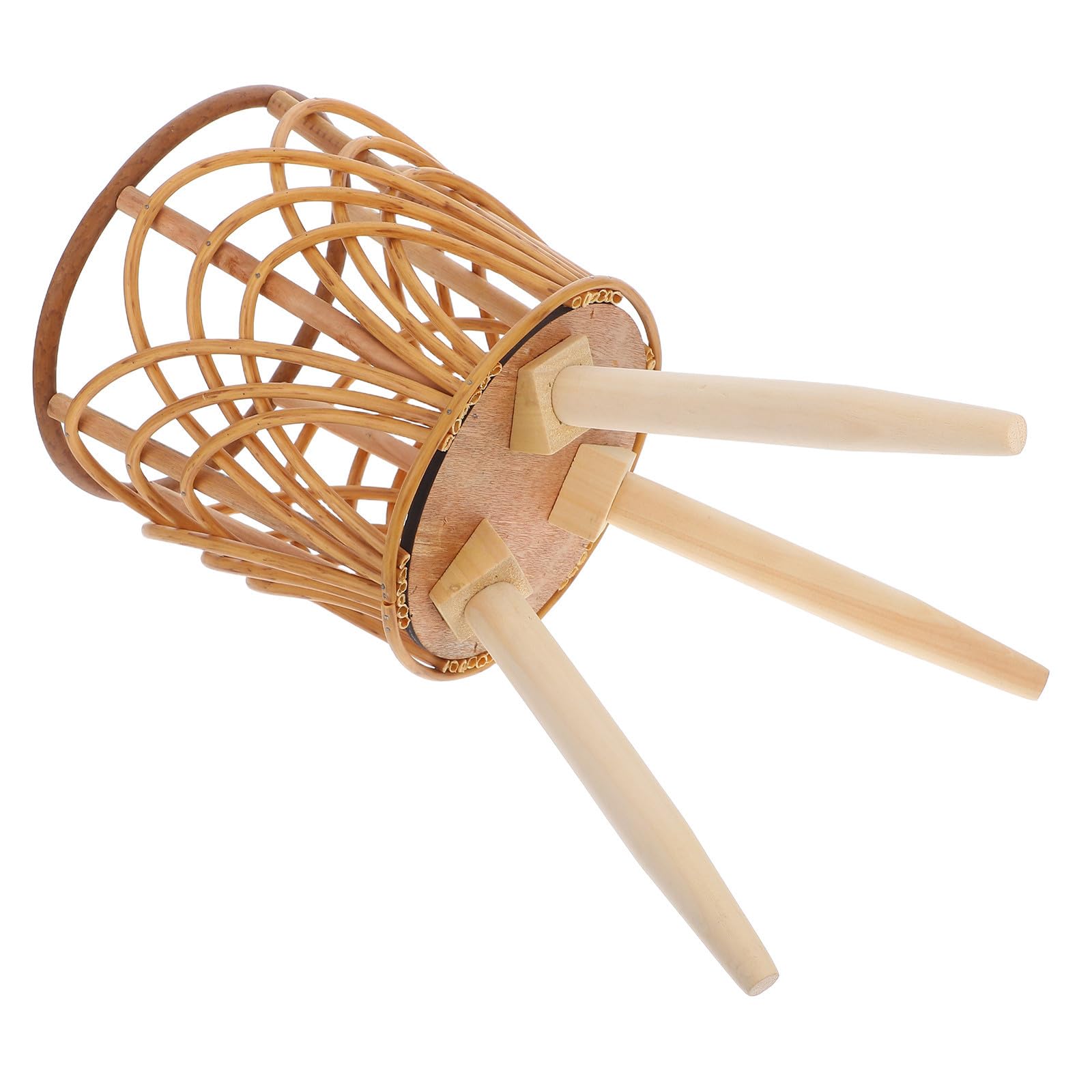 Soporte para macetas de ratán de estilo nórdico y macetero de madera para plantas