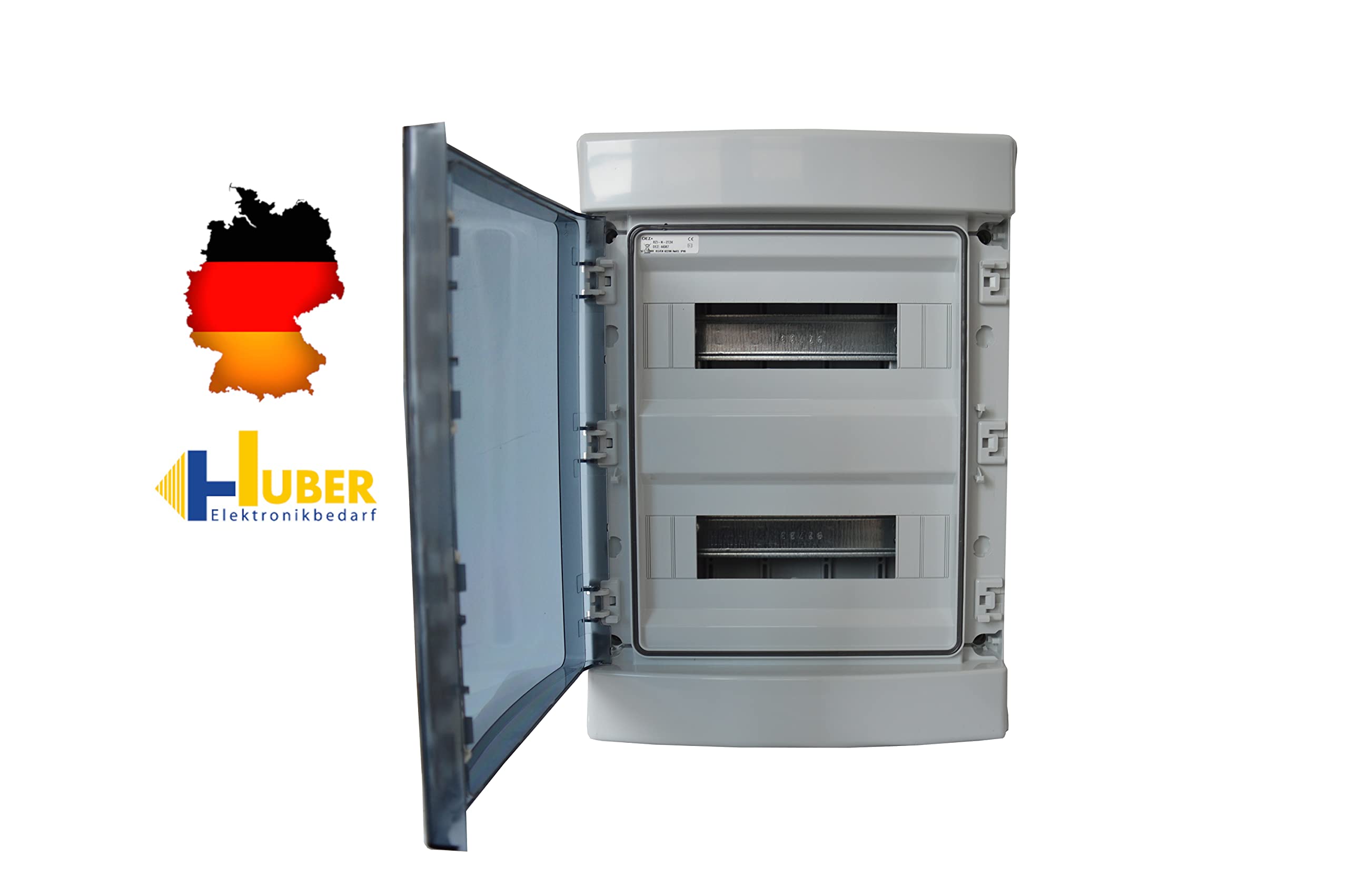 Sicherungskasten Aufputz IP65 Feuchtraum Verteiler 2-reihig 24 Module Kleinverteiler Installation im Außenbereich