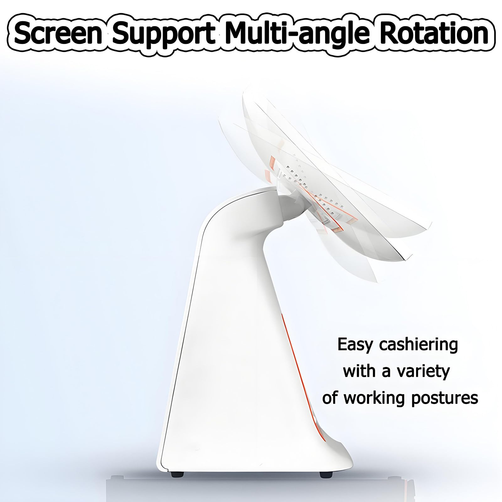 Registratore di Cassa Professionale Smart Pos all-in-One, Stampante Integrata, Touchscreen Capacitivo, Angolazione Regolabile per Vendita al Dettaglio, Ristorante E Piccole Imprese,White