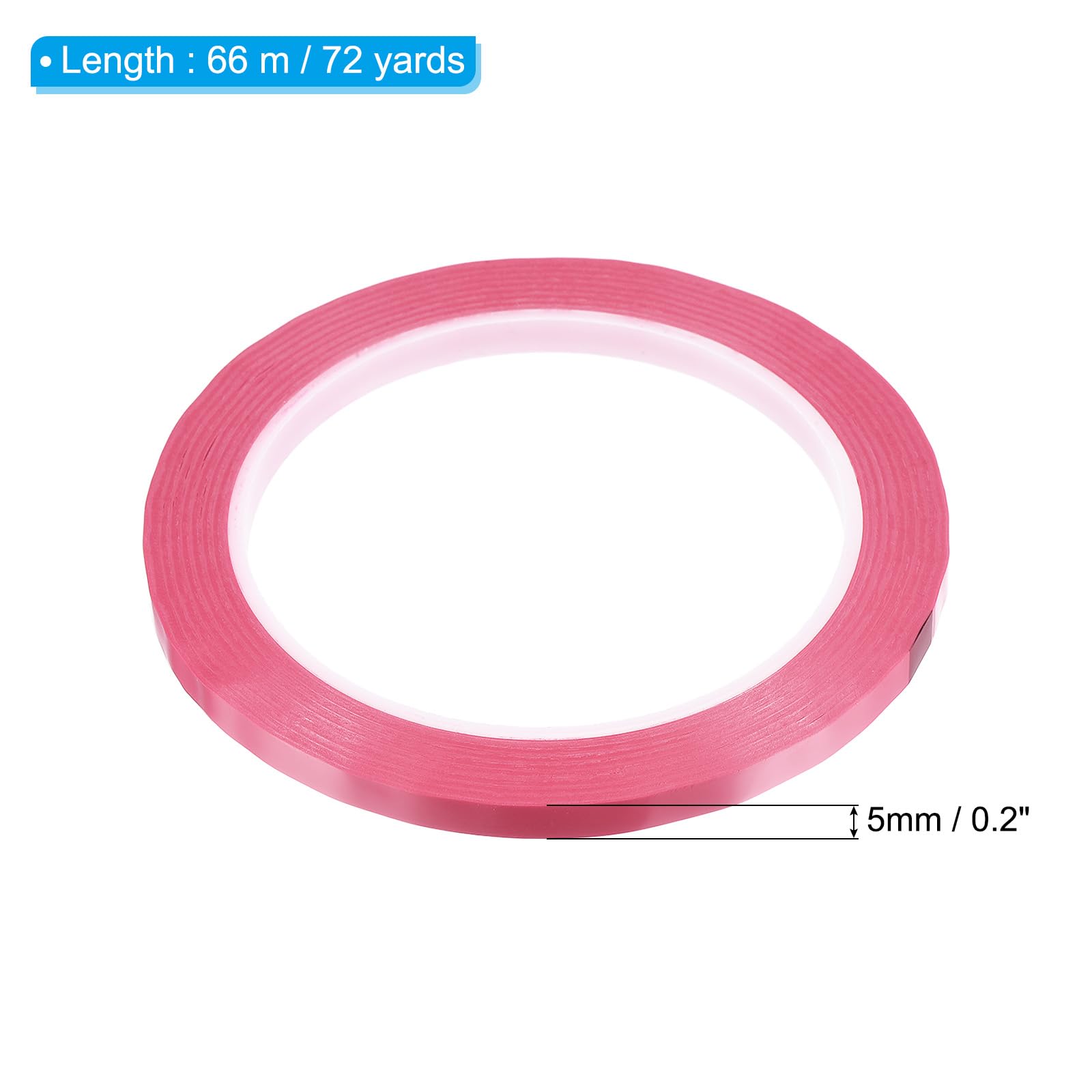 PATIKIL Whiteboard Tape 5mm X 66m, 5 Pack Thin Dry Erase Tape for Graphic Chart Marking DIY Art Pink - Image 2