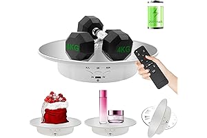 Motorized Rotating Display Stand, Mirror Covered 360 Degree Turntable Display Stand, Battery Powered
