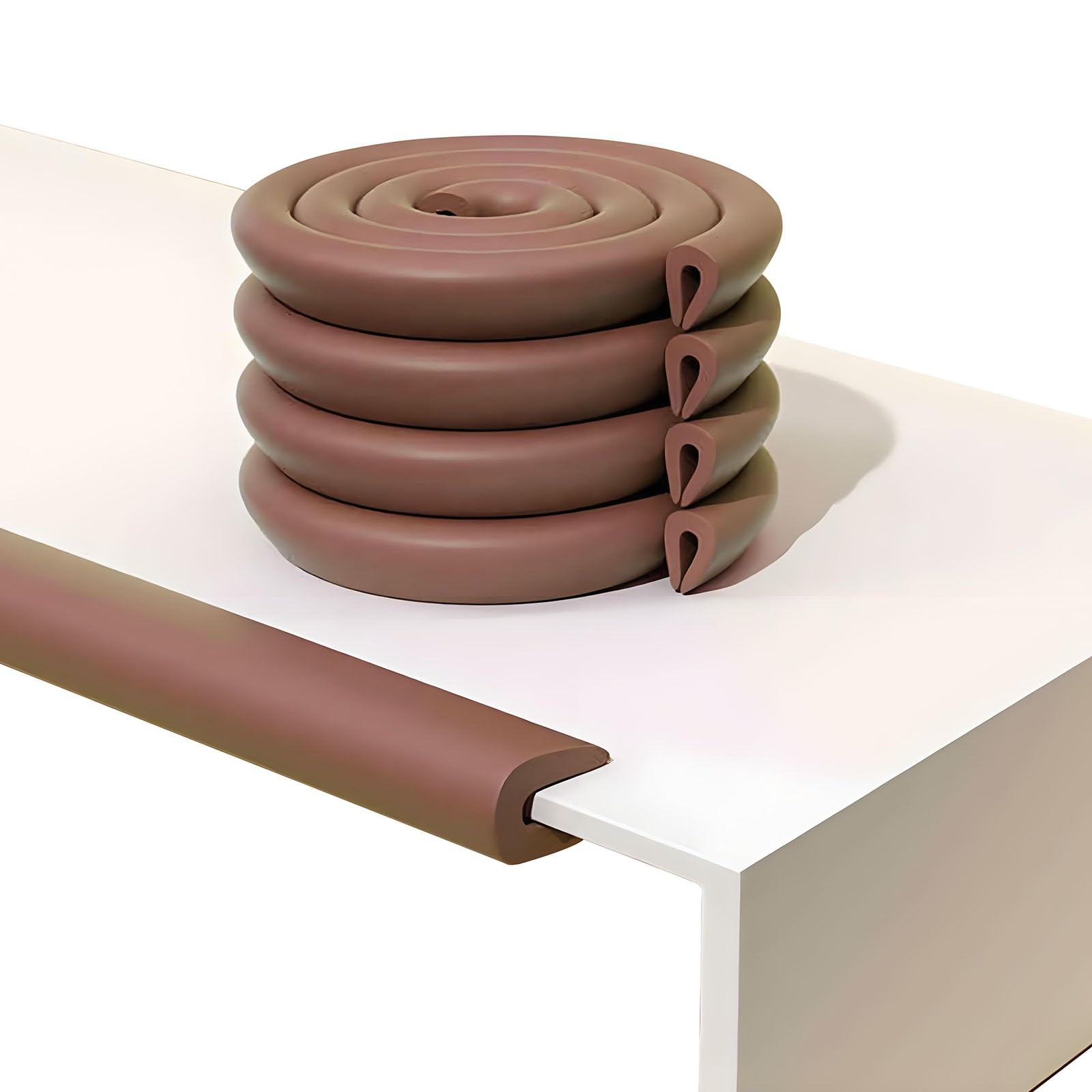 Edge Protector for Tables, Furniture Corner Guard Edge, U-Shaped Foam ors Multicolor 2m Table Kitchen Counter Desk Coffee(Bruin)