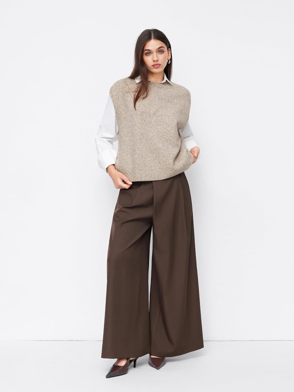 CIDER Women's Knit Sweater Vest Loose Fit Sleeveless Round Neck Oversized Pullover Sweater - Image 2