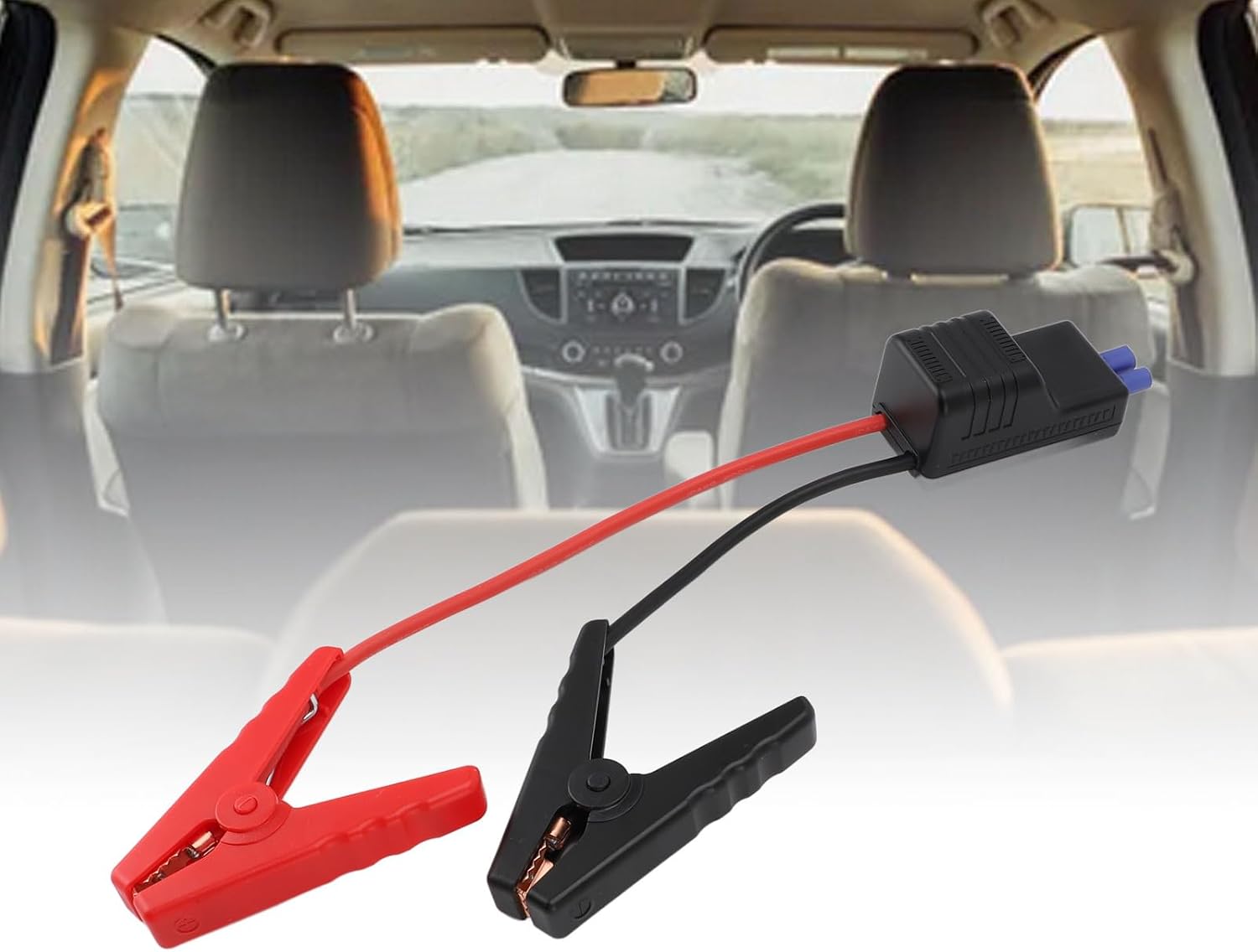 EC5 Jump Starter Cable with Smart Display, 650A 12V, 10AWG Heavy Duty Battery Clamps for Car, Truck, SUV, Portable Power Pack