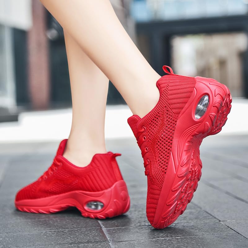 Image of DLWKIPV Womens Walking Running Shoes Tennis Slip On Sneakers Gym Workout Sport Lightweight Breathable Mesh Comfortable Casual Apricot Size 8