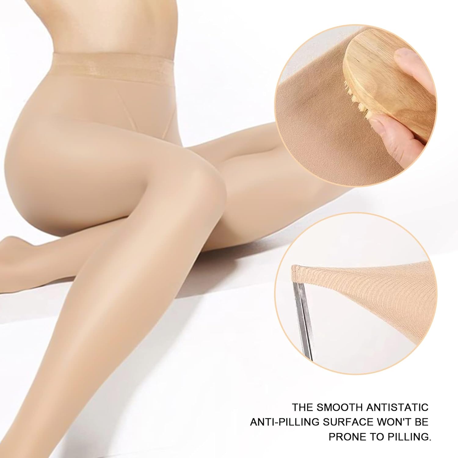 Fleece Lined Tights for Women, Opaque Pantyhose Leggings Winter Warm Thermal Tights - Image 3