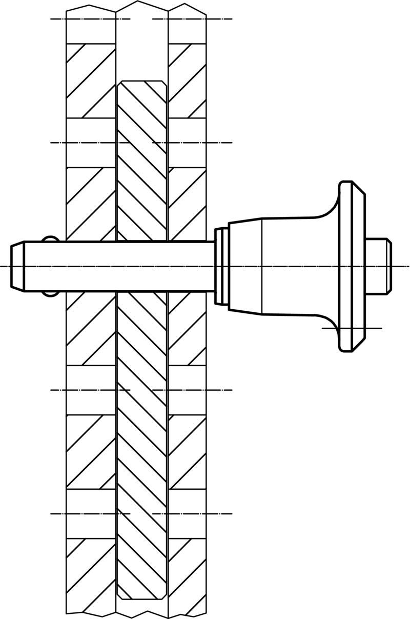HALDER 22340.0217 Kugelsperrbolzen, d1 = 5 mm/l1 = 35 mm/Rostfreier Stahl 1.4305, noir