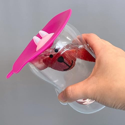 Miniatura 9 de Wrapables Tapas de silicona con orejas de animales, antipolvo, herméticas, para bebidas frías y calientes (juego de 6)