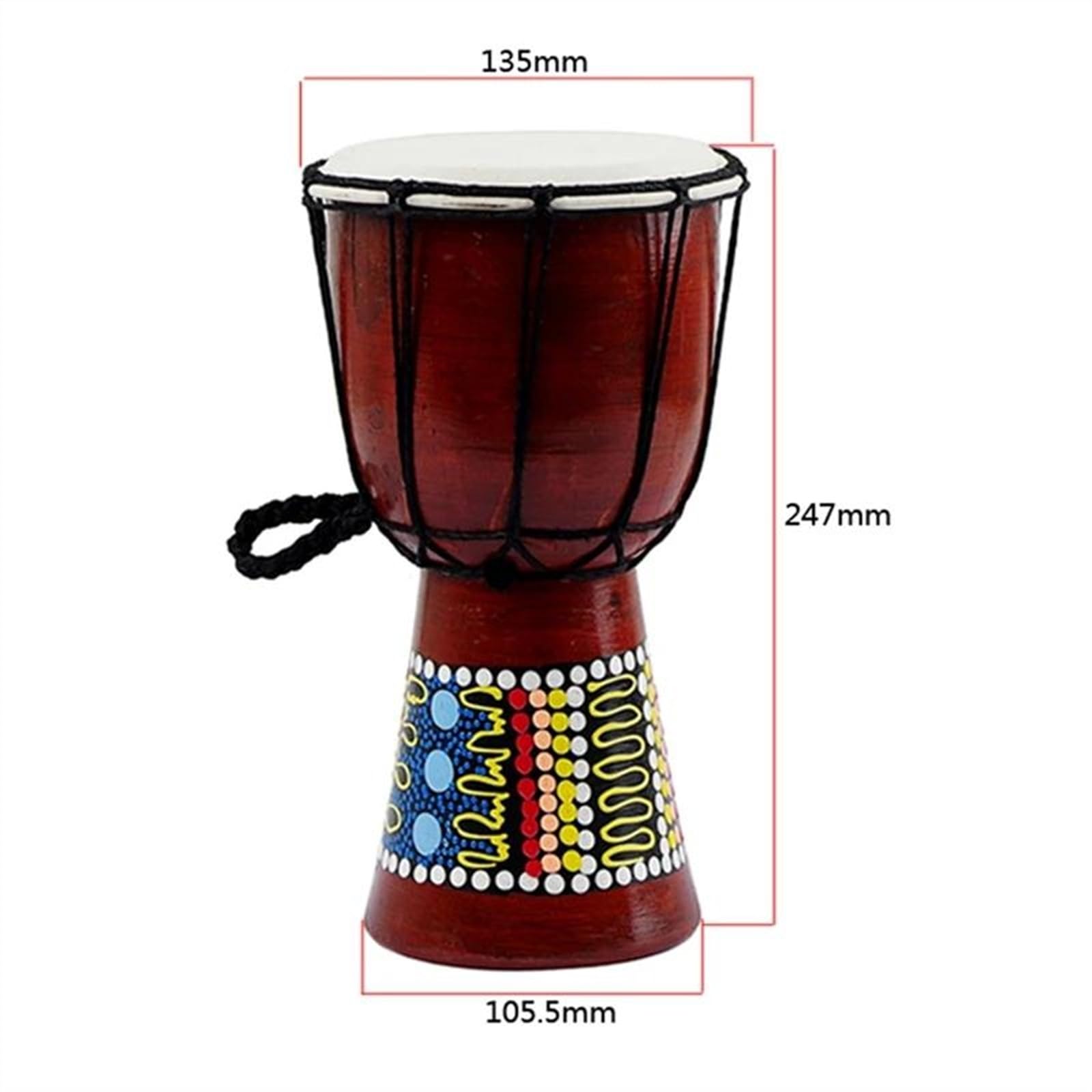 5-calowy Afrykański Bęben Djembe Bęben Ręczny Dobry Dźwięk Instrumentu Perkusyjnego Instrument Muzyczny Bęben Afrykański Djembe dla Początkujących