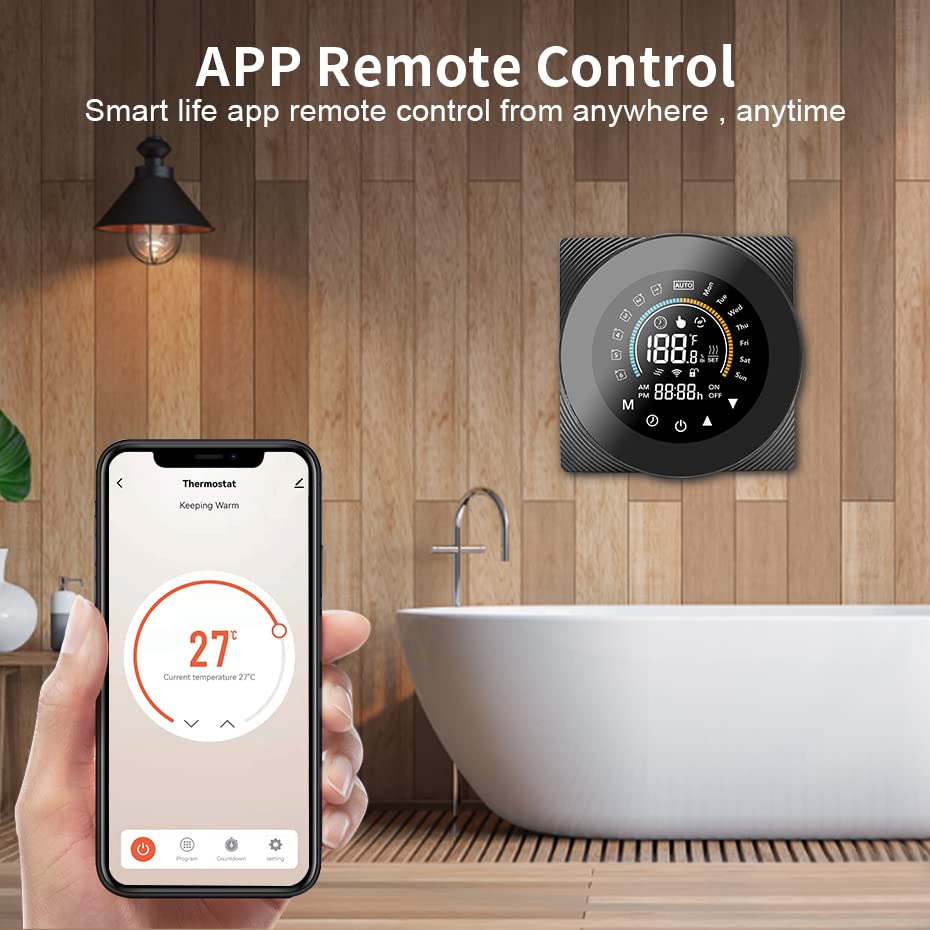 Sensore termometro, WiFi Smart Termostato Controllo della temperatura Elettrico Riscaldamento Acqua/Gas Caldatura LCD Digital Touch Wireless(WiFi WaterGas Boiler)