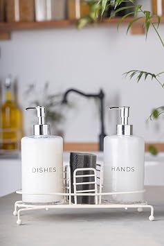 2-Piece Liquid Soap Dispenser with Mayaglory Novy Stand (White)