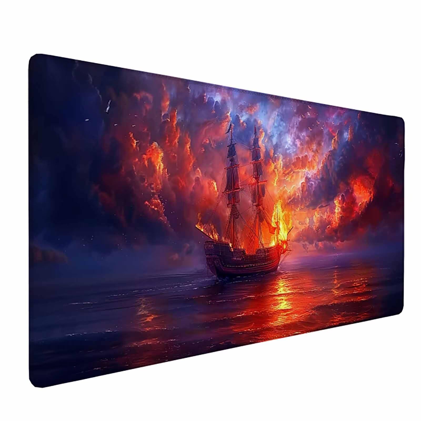 Podkładka pod mysz do łodzi XXL podkładka pod mysz do gier 1200 x 600 mm, wodoodporna podkładka pod mysz czarna podkładka pod mysz z antypoślizgową gumową podstawą i przeszytymi krawędziami do gier