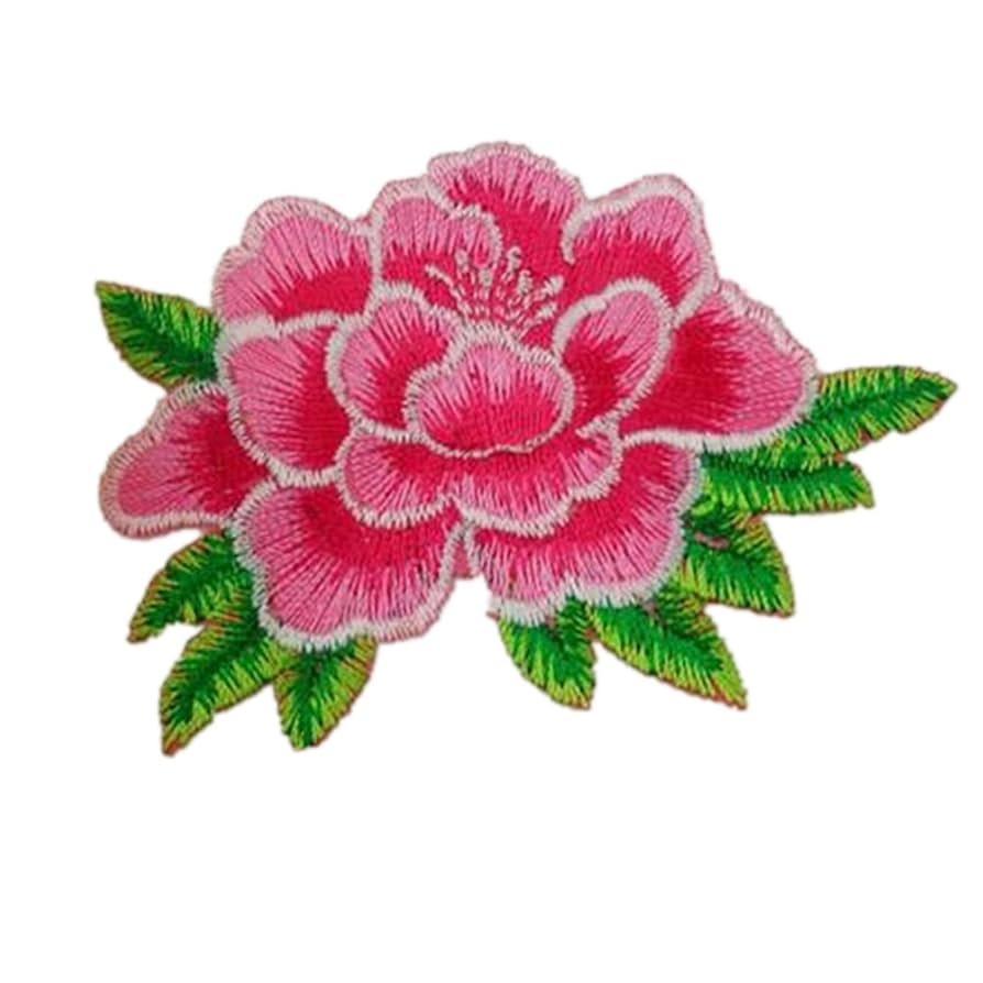 Aazon.co: Sourceall Sew On Peony Floral Patches, Ebroidered Flower
