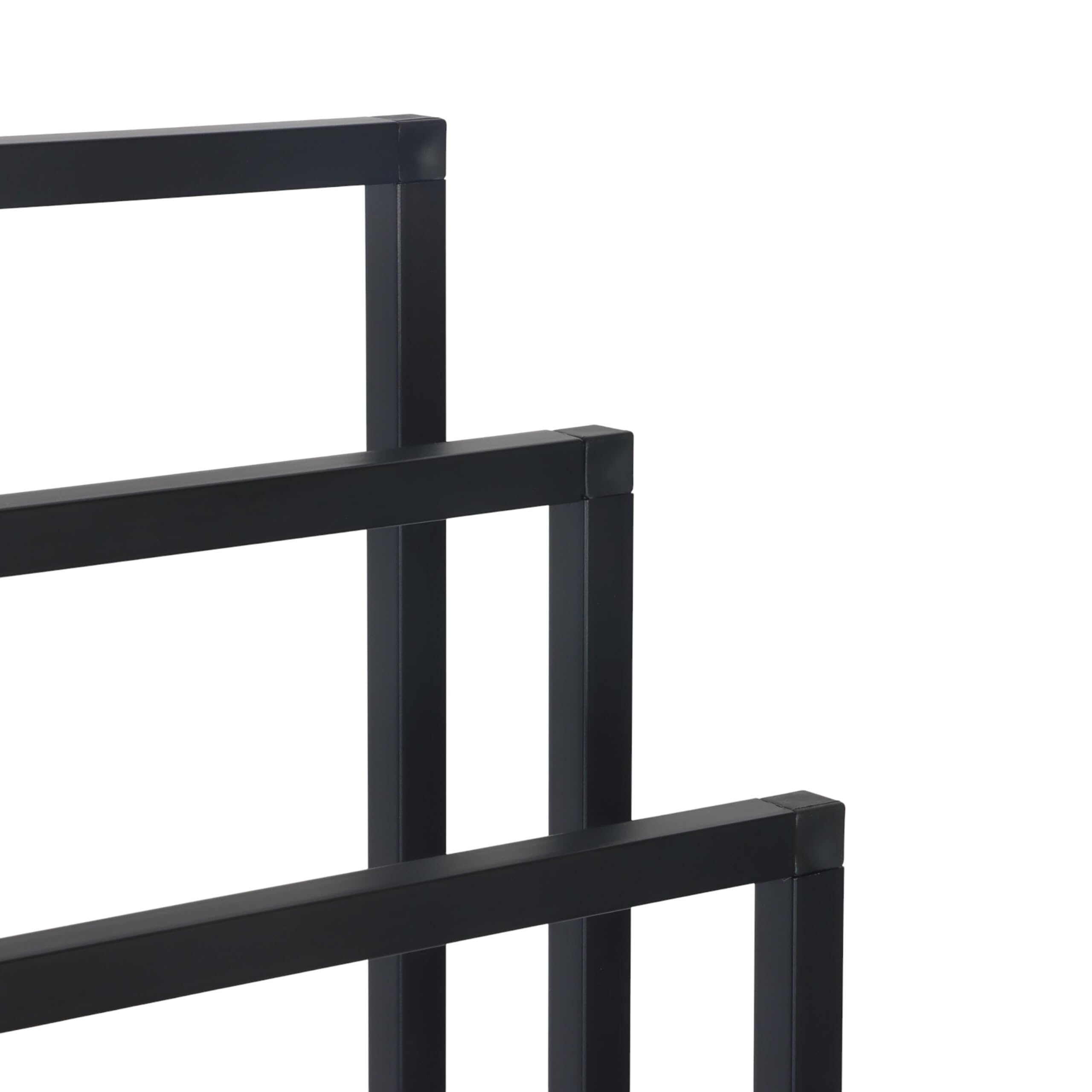 Relaxdays Portasciugamani, AxLxP: 84 x 44 x 21,5 cm, Metallo, 3 aste, da Terra, Bagno, Nero, da