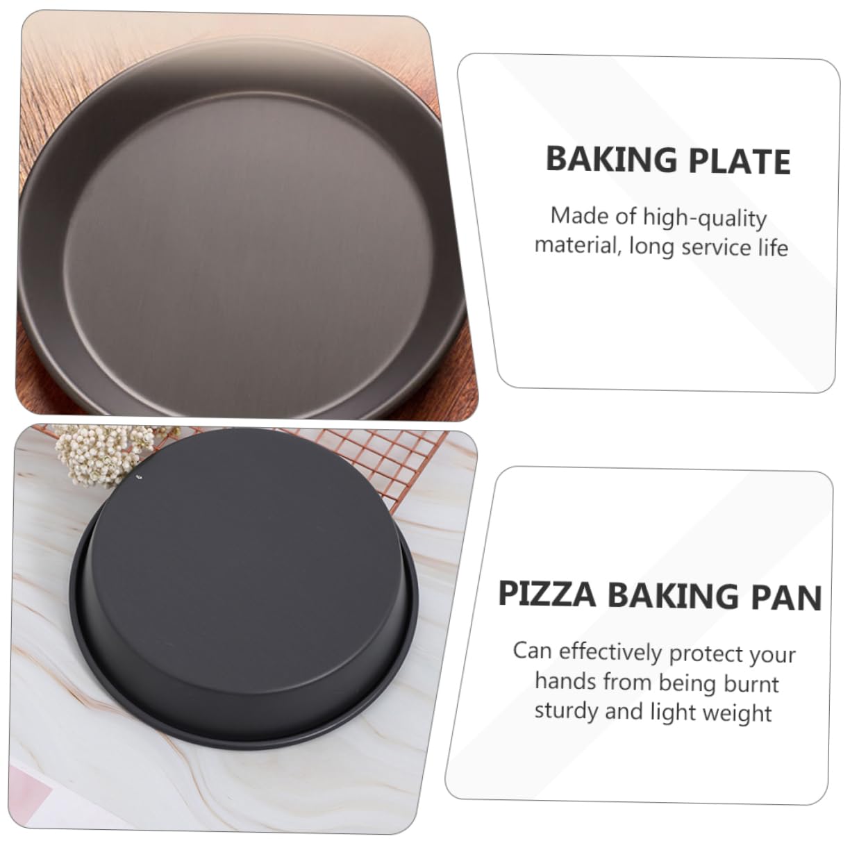 OKUMEYR Non Stick Pizza Baking Tray Durable Pizza Pan for Home Use Easy to Clean and More