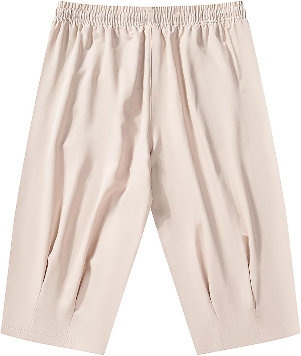 Men’s Lightweight Jogger Capris, Breathable Athletic Lounge Cropped Trousers with Pockets Gym Travel Casual Capri