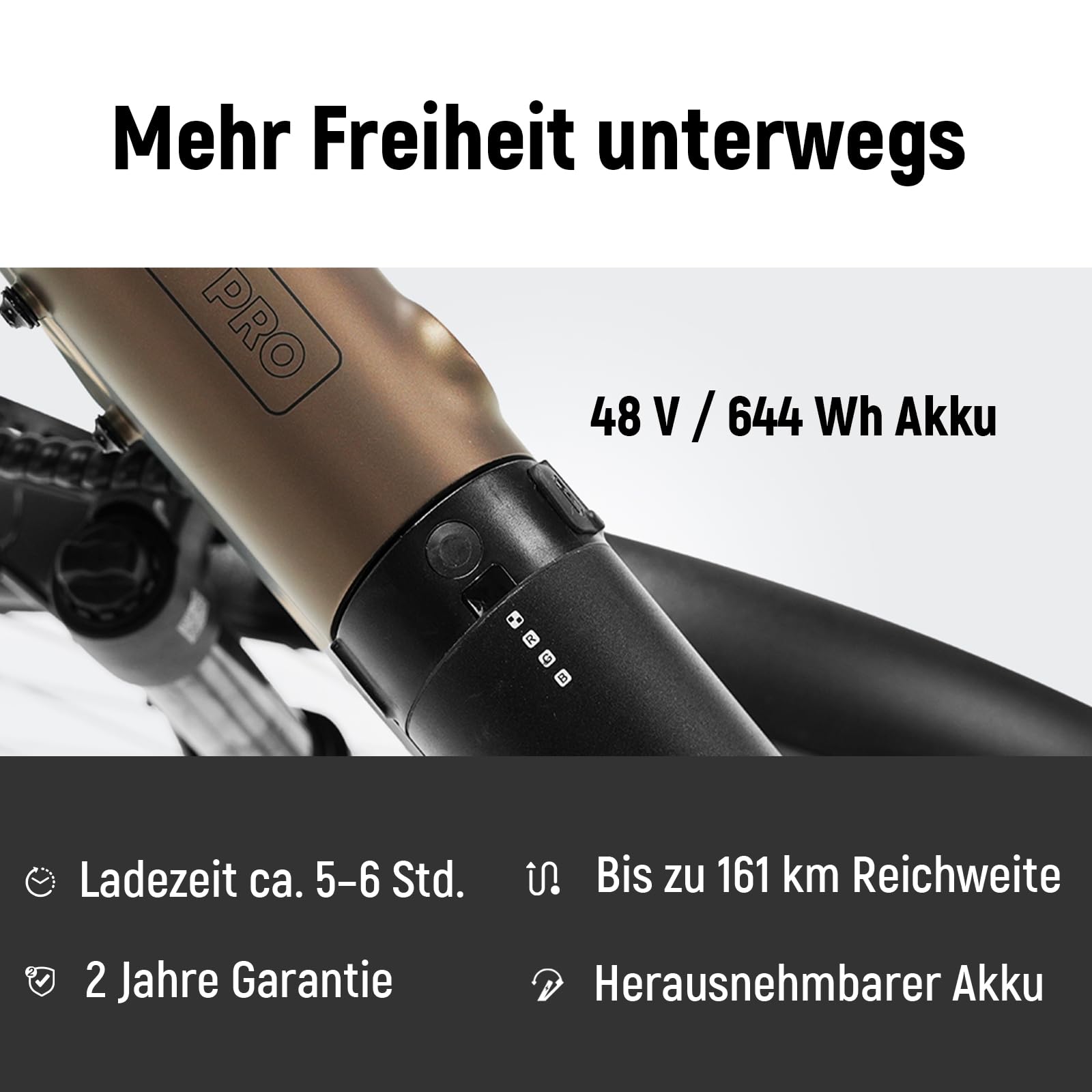 DERUIZ Quartz Pro E-Bike 28", motore centrale da 250 W, sensore di coppia