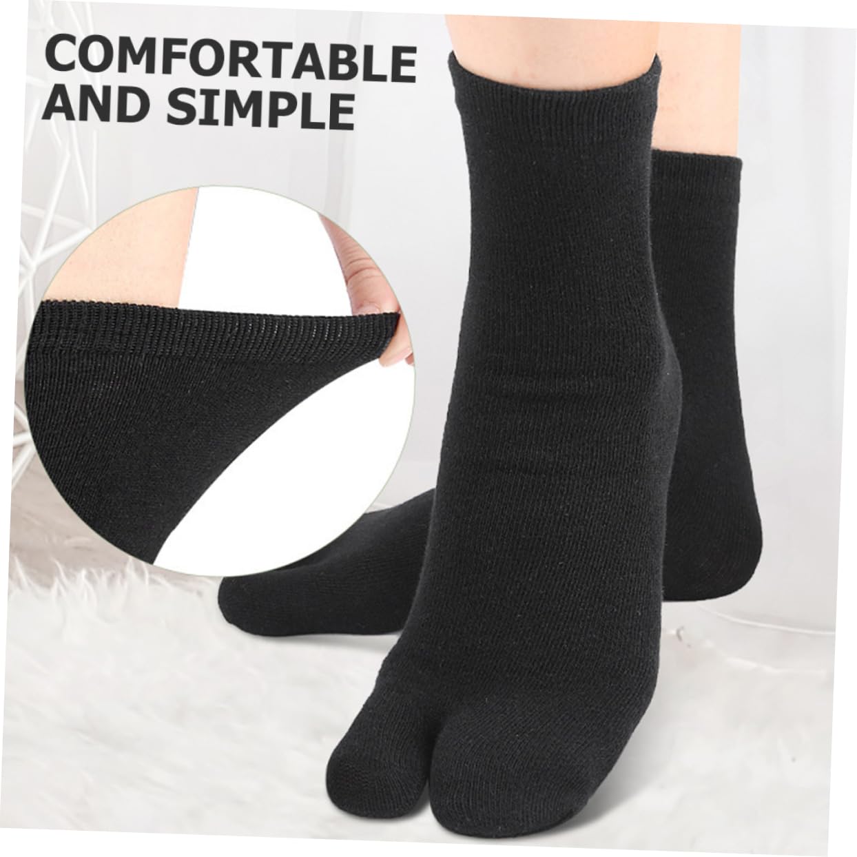 BELLIFFY 2pairs -skid Silicone Toe Separated Socks for Women Comfortable Foot Alignment Socks for Sports Casual Travel Use