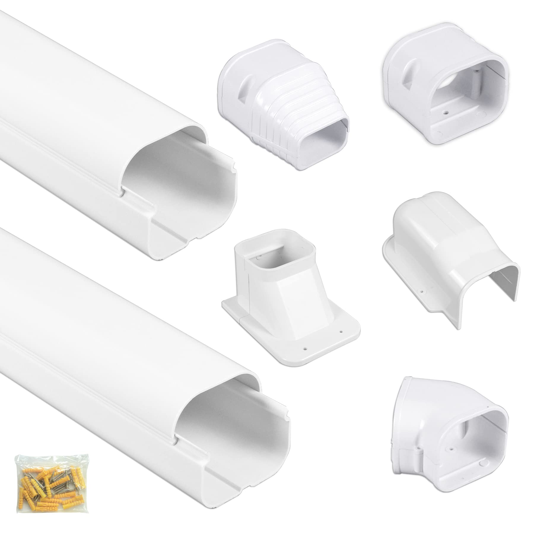 Buy Fle Mini Split Air Conditioner PVC Line Set Cover Kit, 3" 7.5Ft Decorative Tubing with