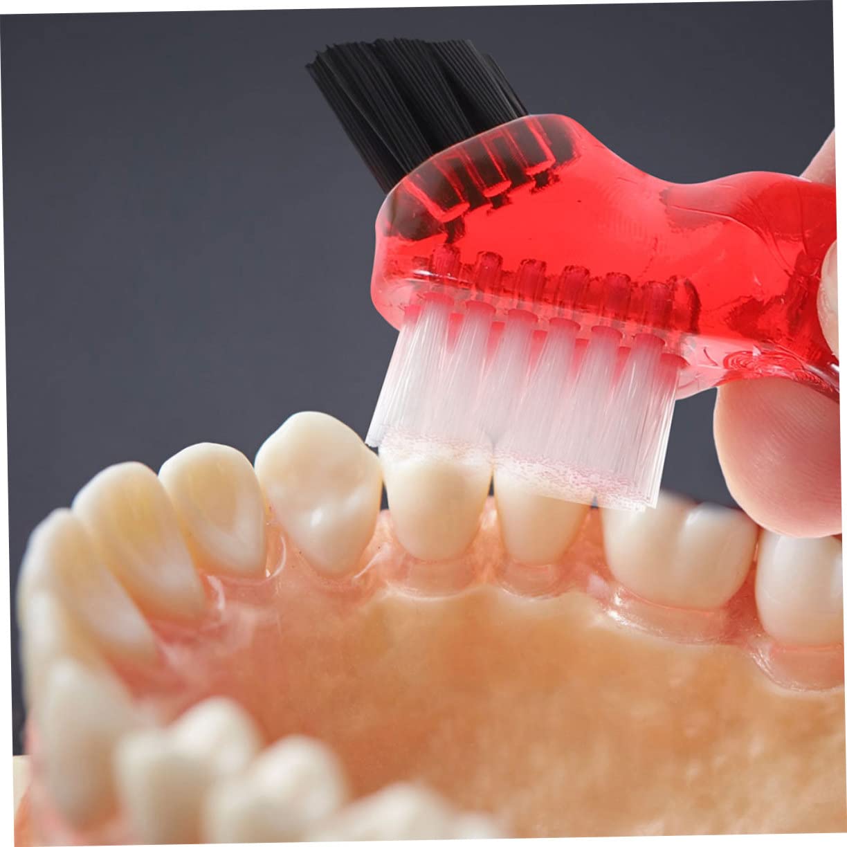 POPETPOP Set 3pezzi Spazzole Pulizia Protesi Dentaria Mini Portatili Multi-funzionali Superficie Liscia per Igiene Orale Domestica