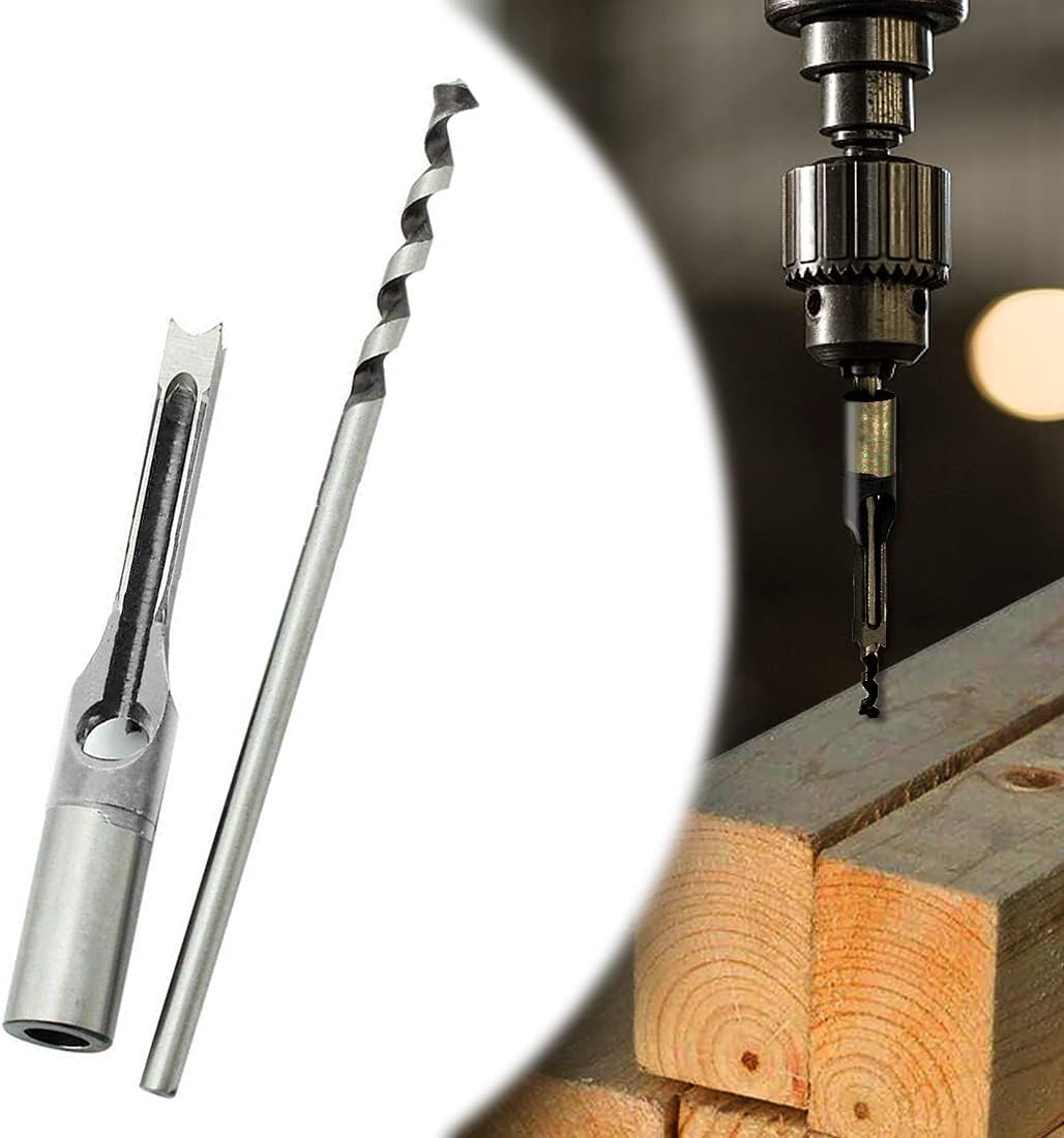 SHAFIRE Square Hole Saw Mortising Chisel Woodworking Tool Auger Drill Bit 12.7mm - Silver