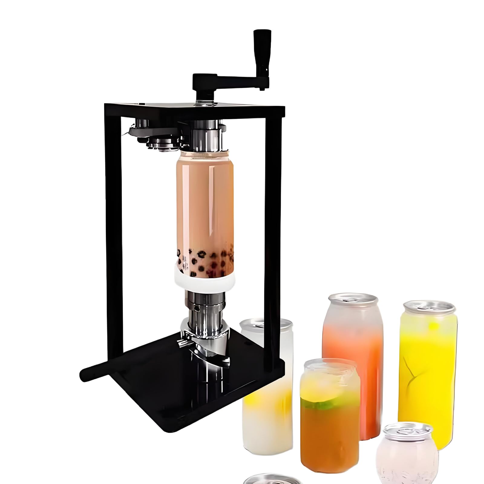 Sigillatrice manuale per lattine, dispositivo di sigillatura sottovuoto per alimenti in scatola, tè al latte, caffè, rulli in acciaio inox e alberi rotanti