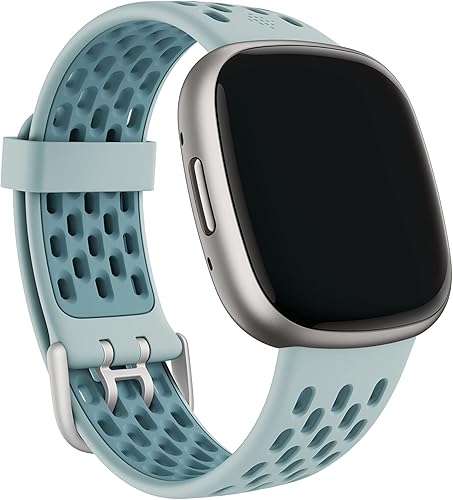 Miniatura 3 de Fitbit Correa deportiva para Fitbit de 0.94 pulgadas, azul mar/océano, grande *compatible con Sense 2, Sense, Versa 4 y Versa 3
