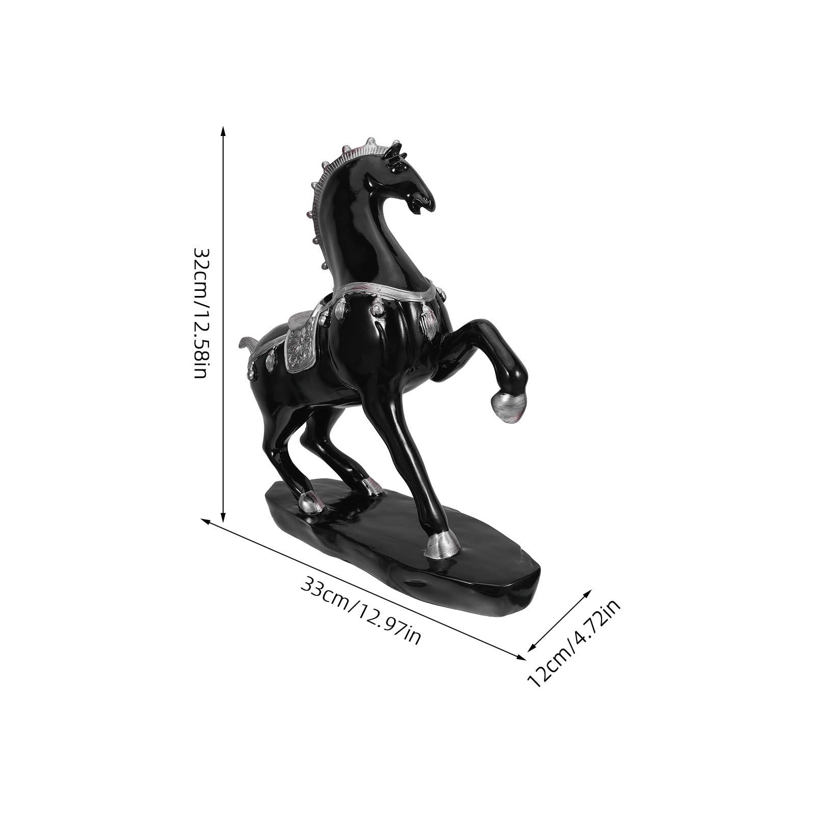 PRETYZOOM Stehende Pferdestatue mit Feng Shui Funktion aus Kunstharz Pferdefigur als Glücksbringer und Tischdekoration für 2026 Chinesische Tierkreiszeichen für Zuhause und Geschenk