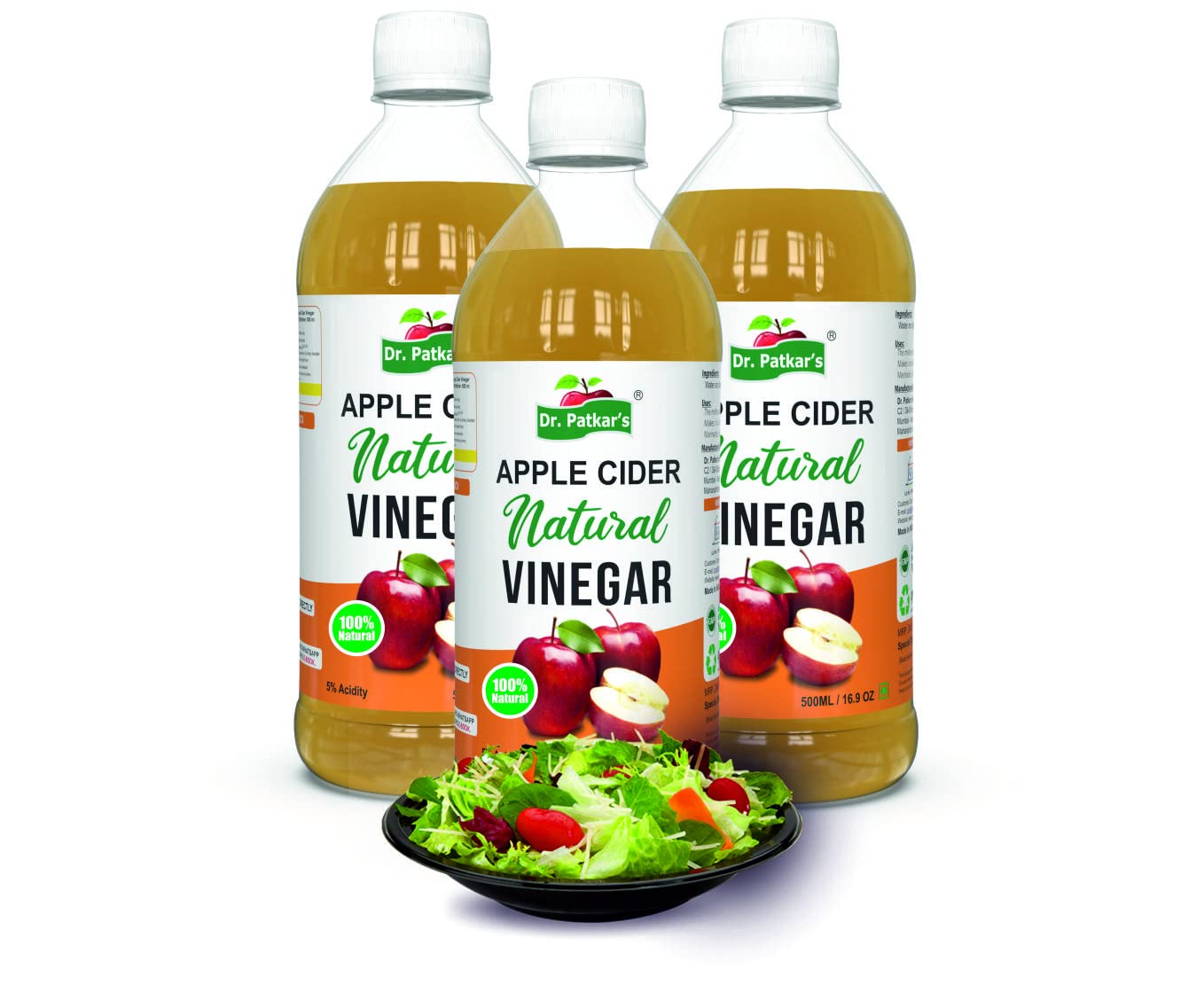 Dr.Patkar's Natural Apple Cider Vinegar Refined (500Ml 3 Piece)