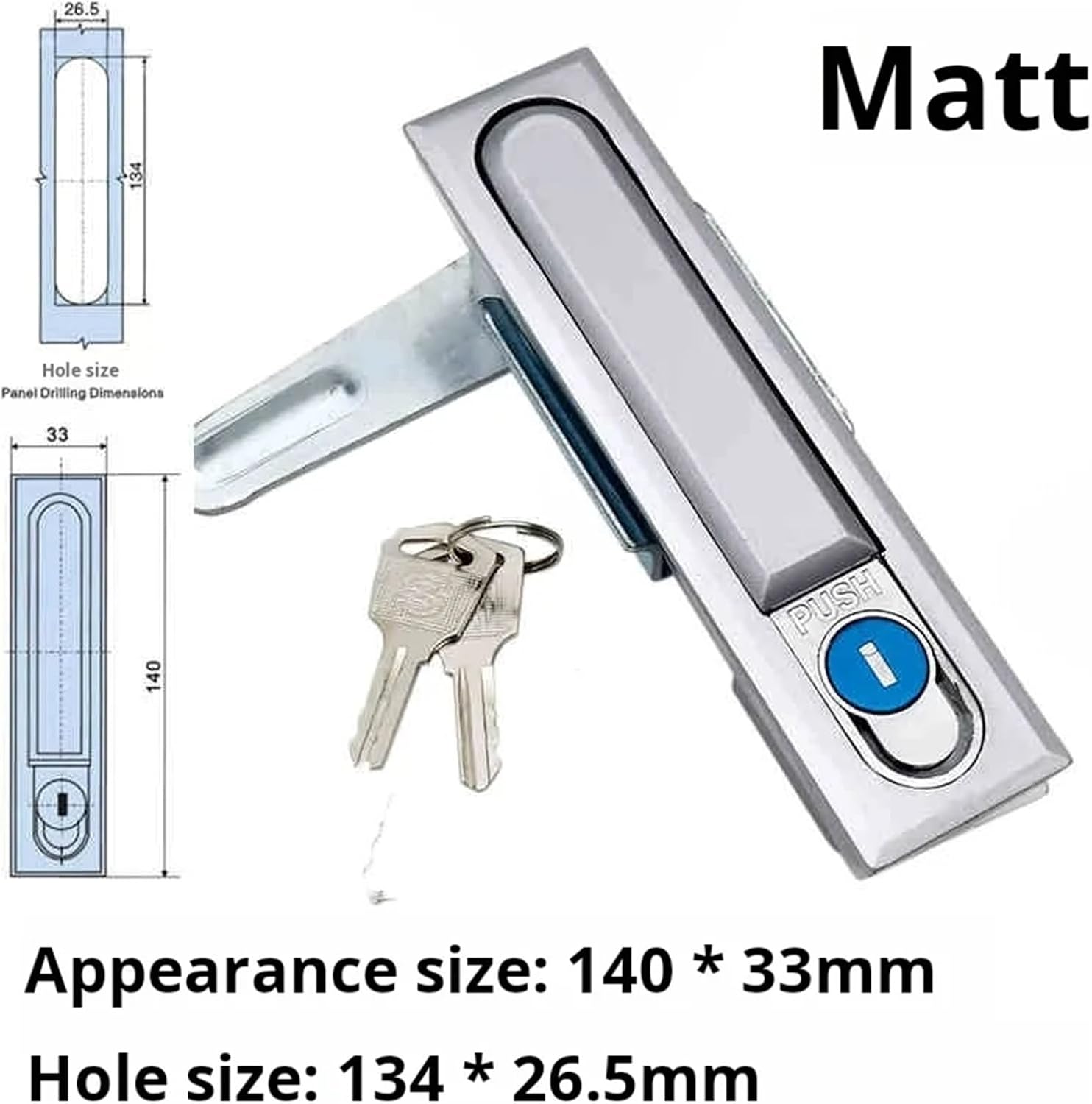 MS818 Switchgear Door Lock MS490 Chassis Cabinet High Low Voltage Hardware Accessories 1Pcs(A - MS818 Matte)