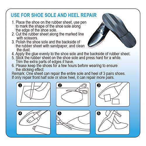 Image of Unikstep, Rubber Sheet, 21.5 inchx14.5 inch, Thick 0.08 inch, for Shoe Sole Heel Repair, Furniture Pad, Vibration Reduce, DIY Gasket Seal Pad, Floor Anti Slip Cushion (Black Color V Pattern)