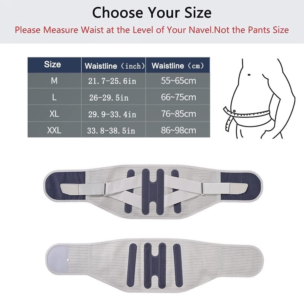 Lumbar Back Support Belt with 5 Stays Men Women Back Brace for Lower Back Pain Relief Adjustable Waist Trainer Lumbar Brace for Sciatica Herniated Disc