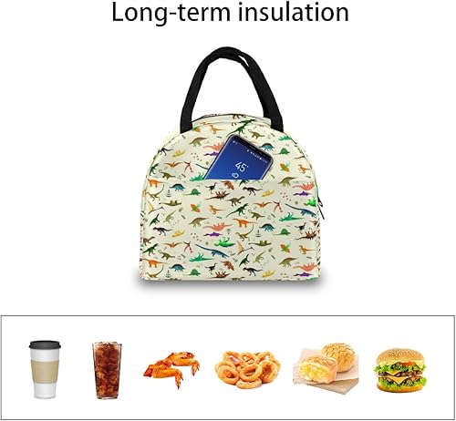 Miniatura 6 de Dinosaurs Lunch Tote Bag for Women Adult Men Retro Style Insulated Lunch Box Small Leakproof Cute Lunchbox Cooler Bag Reusable Lunch Bag for Work