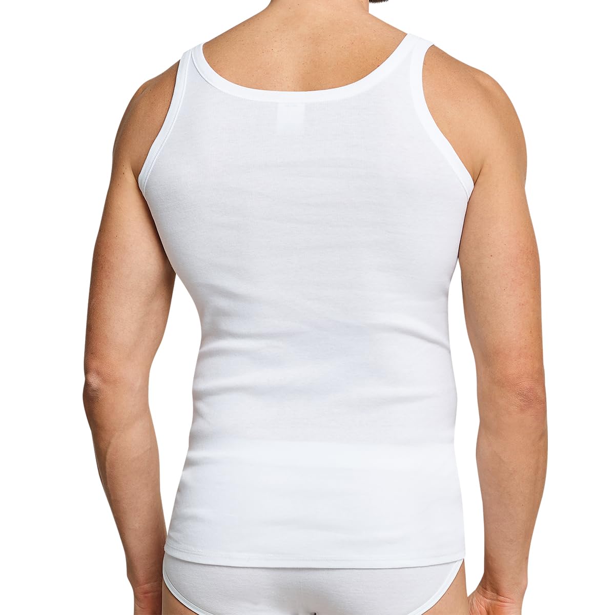 Schiesser Herren Unterhemd - 4er Pack - Essentials - Cotton Feinripp - Unterhemden aus 100% supergekämmter Baumwolle - Kochfest bis 95 Grad - Farbe Weiß - Größe XL