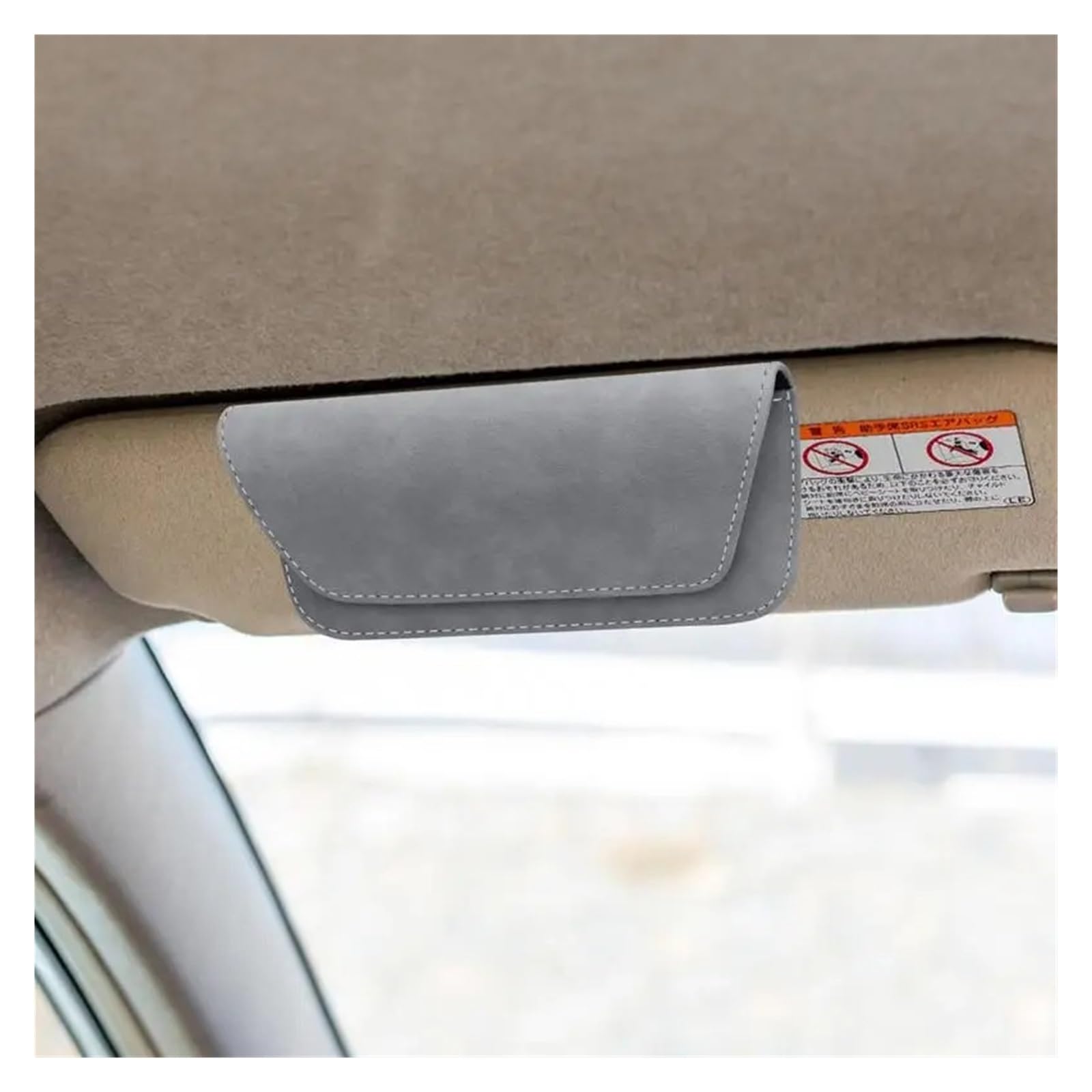 Sonnenblenden Brillenhülle Auto Tragbarer Auto-Sonnenschutz Brillenclip Lederhalter Mit Magnetverschluss Aufbewahrungsbox Für Sonnenbrillen(Gray)