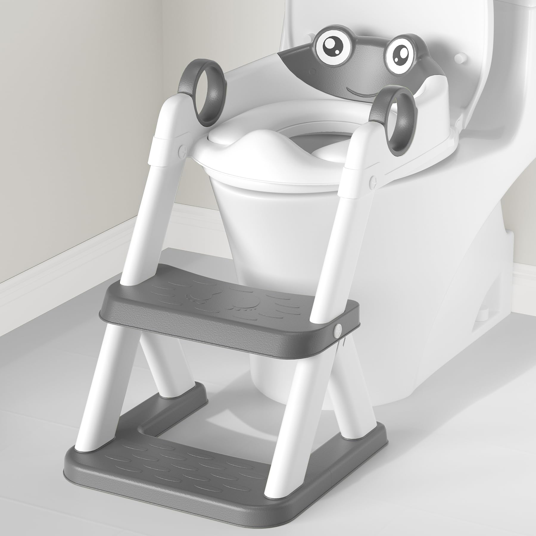 COOSEYA Copriwater a forma di rana, vasino per l'addestramento dei bambini, vasino migliorato 2 in 1 per ragazzi e ragazze, tappetino impermeabile e sgabello antiscivolo.