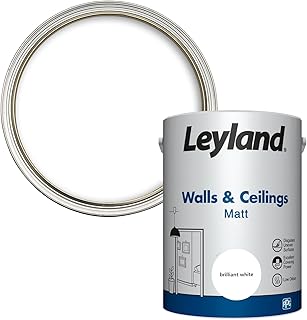 Leyland Walls and Ceilings Paint Matt, Brilliant White, Coverage 13m2 per Litre- 5L