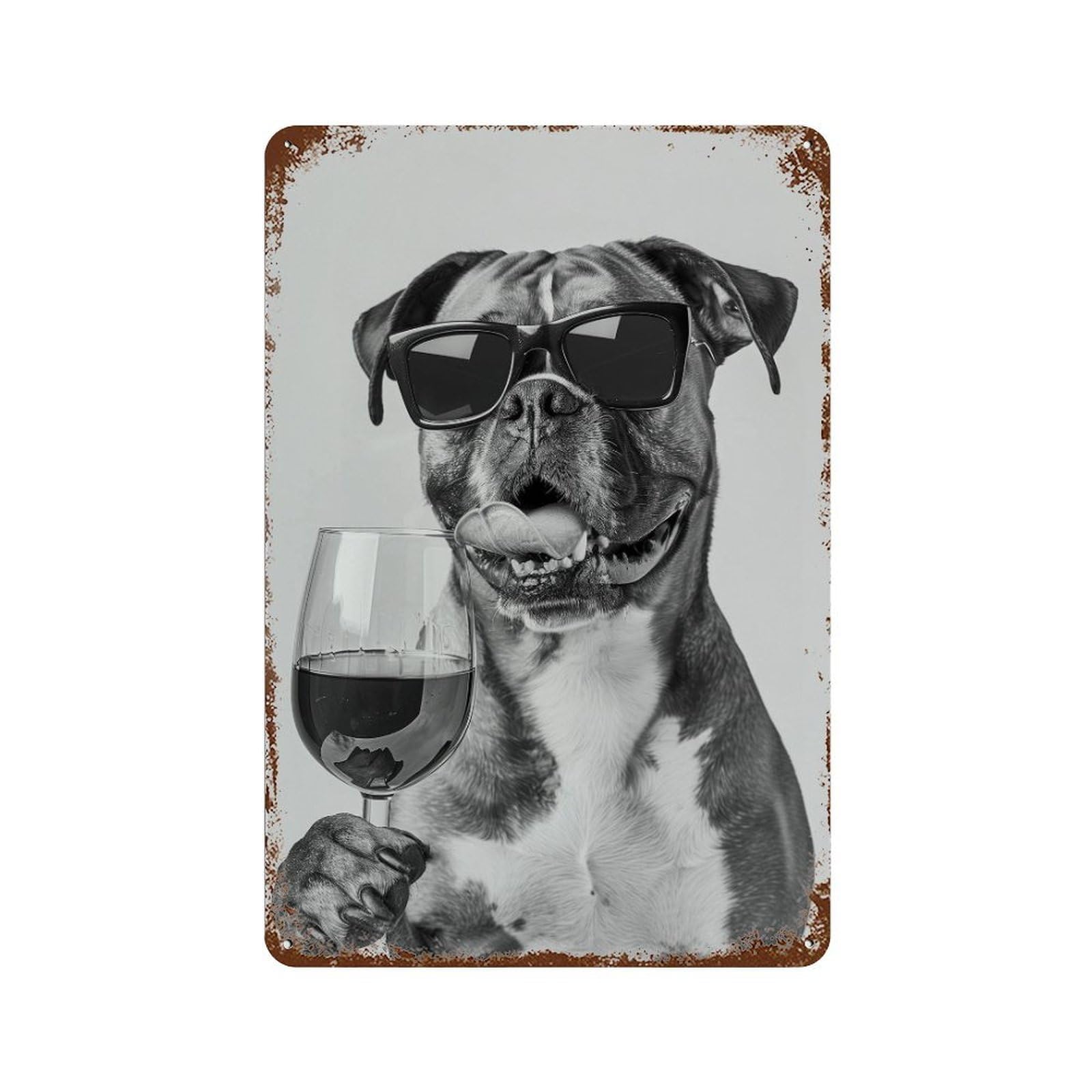 xiaoxiaoshen Boxer And Wine Print Wall Decor Art Metal Tin Poster Modern Home Decor Art Home Bar Shop Decorations Vintage Sign 30x20cm