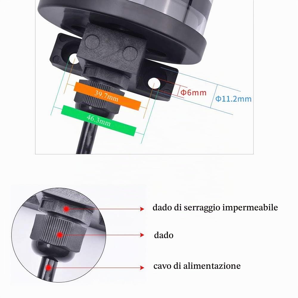 YJINGRUI Lampada da lavoro a LED CNC Lampada da lavoro a 360 ° rotante a prova di Luci per macchine a prova di acqua Illuminazione da garage per officina (220 V, 18 W 500 mm)