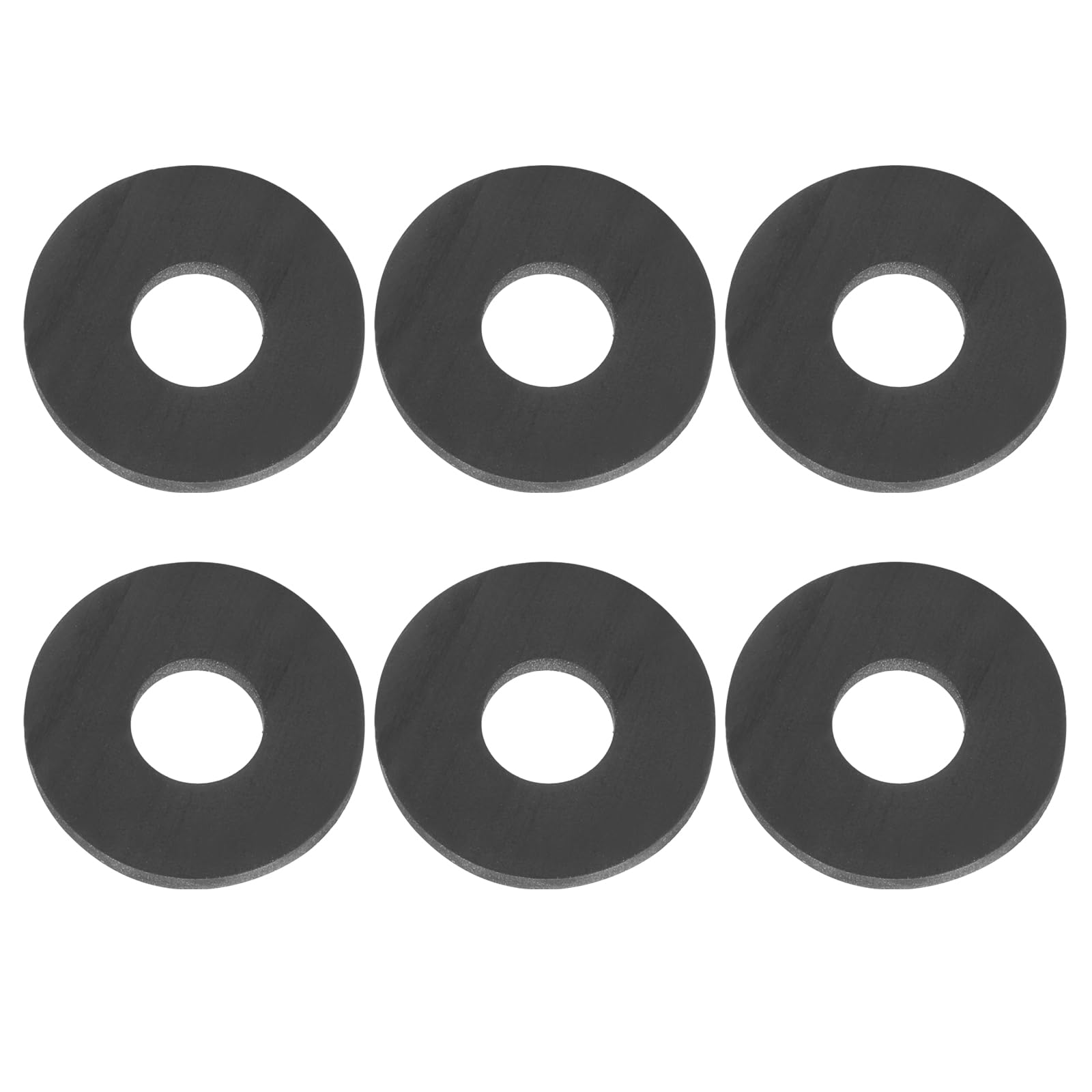 PATIKIL M6 Silicone Flat Washer, 6 Pcs 6mm ID 25mm OD Plain Washer Grommets O-Ring Sealing Gasket Spacer for Faucet Pipe Water Hose Shower Door Handles, Black
