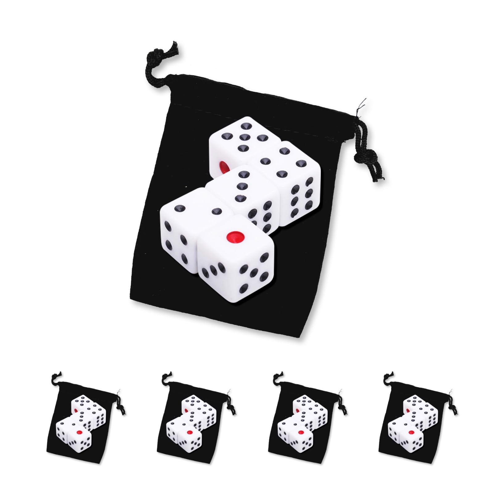 サイコロ 白 赤い点 Amazon | Liebste サイコロ ＋ 小袋のセット OPP袋入り 標準サイズ