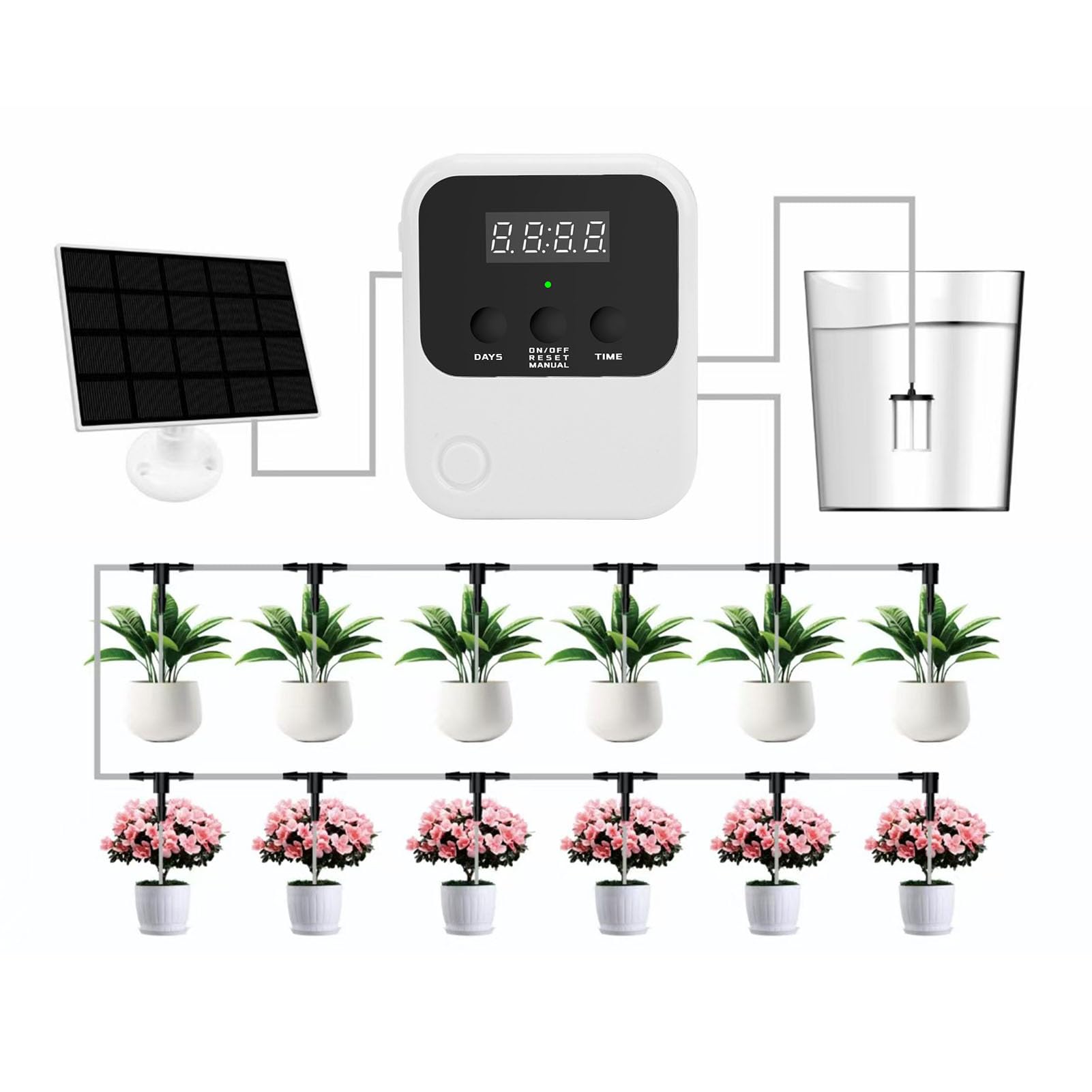 Système D'arrosage Automatique Solaire 15 Pots Batterie 2000mAh